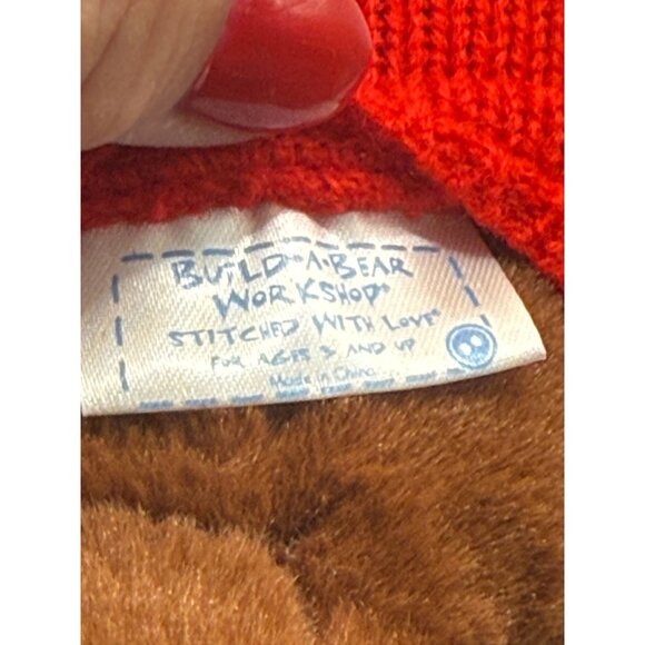 Build-A-Bear Lil Furry Friend Mini Moose Reindeer 11" Plush Red Argyle Sweater‎ - Picture 9 of 9